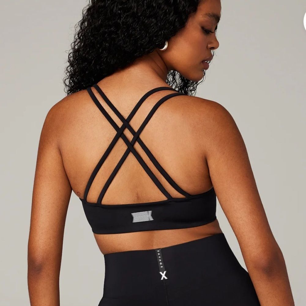 Savage X Fenty On Rihpeat Low-Impact Sports Bra‎ Black L NWT in packaging - Picture 2 of 6